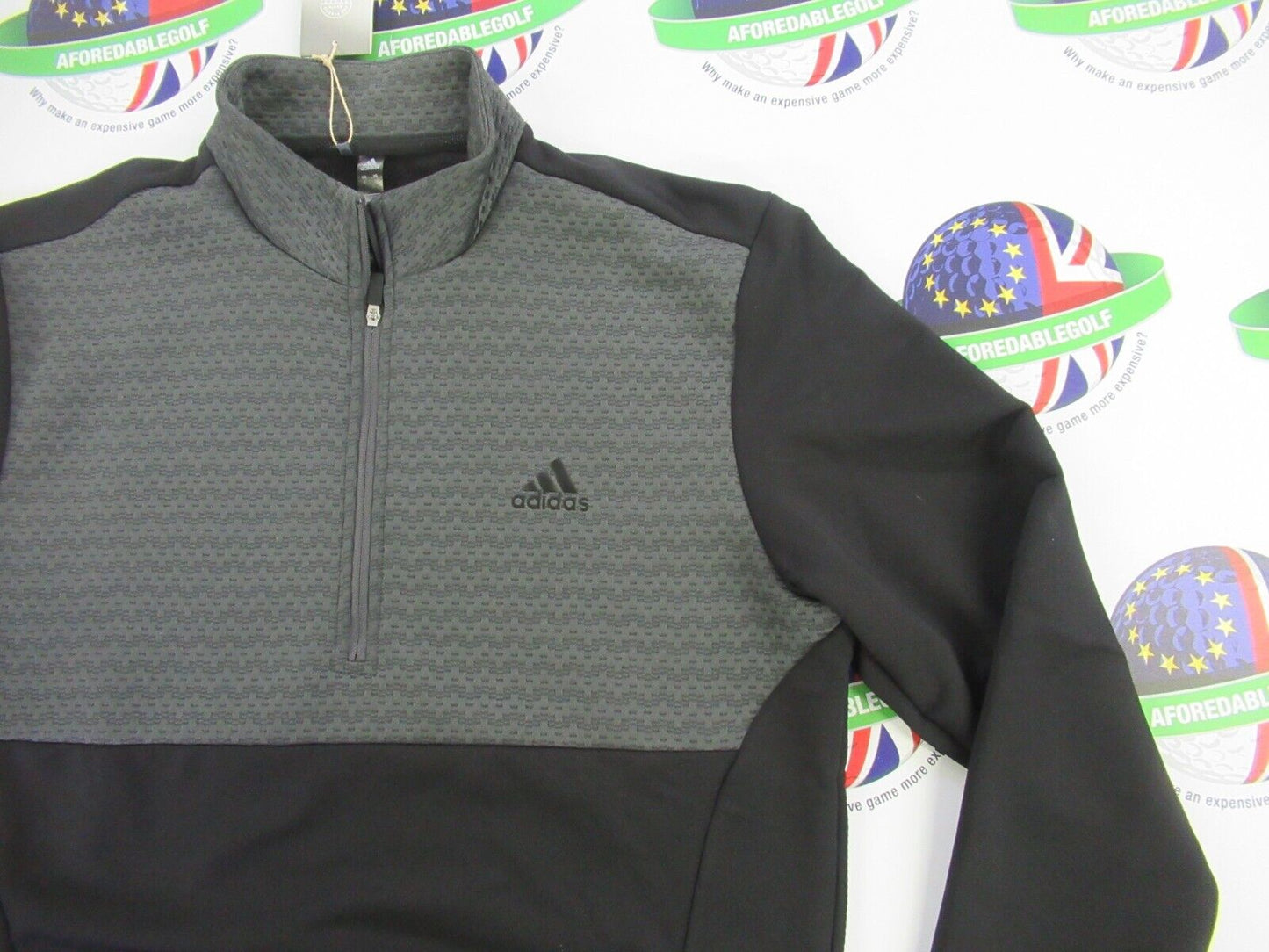 adidas cold.rdy 1/4 zip top black/grey uk size small