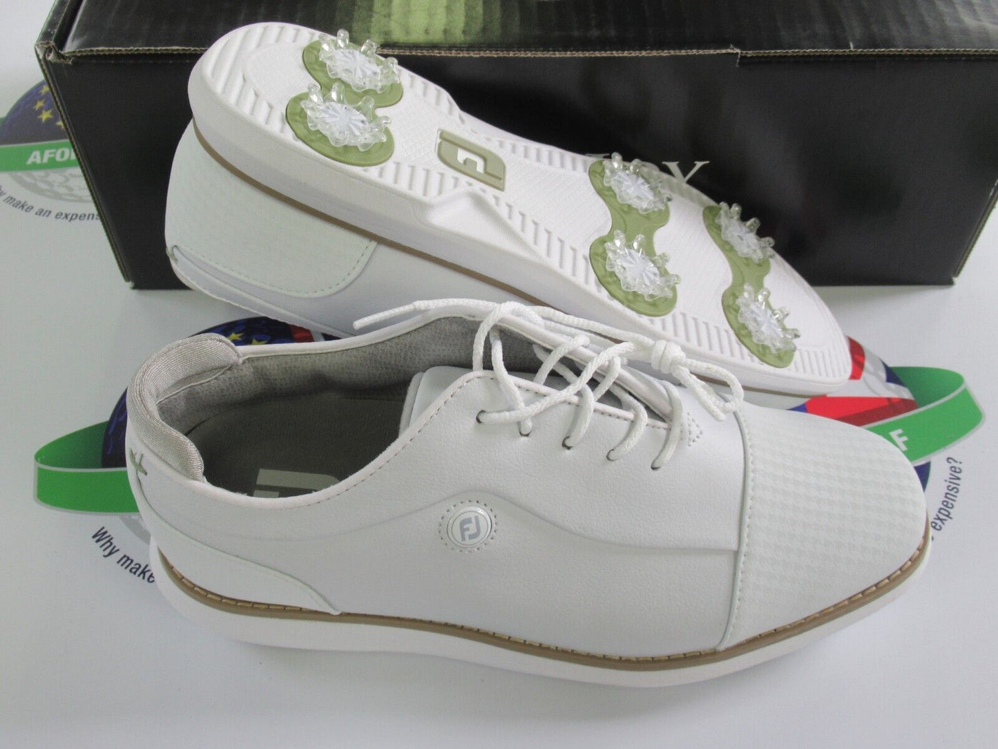 footjoy fj traditions womens golf shoes 97914k white uk size 6.5 wide/large