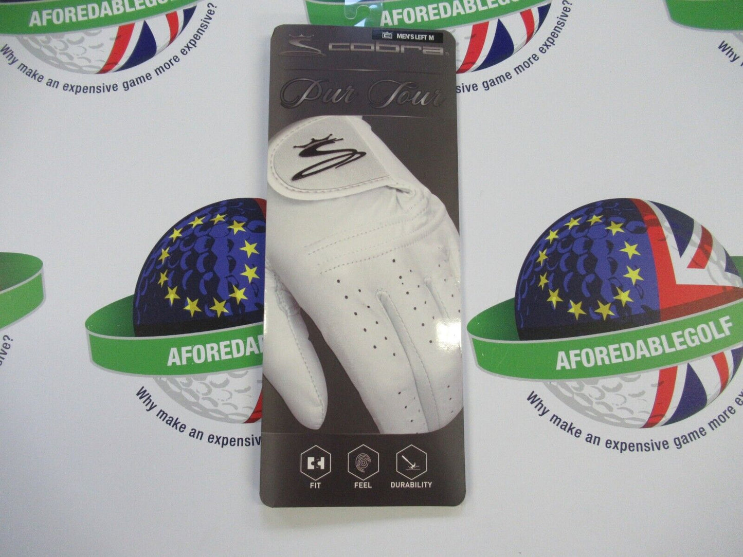cobra pur tour cabretta leather left hand golf glove size medium