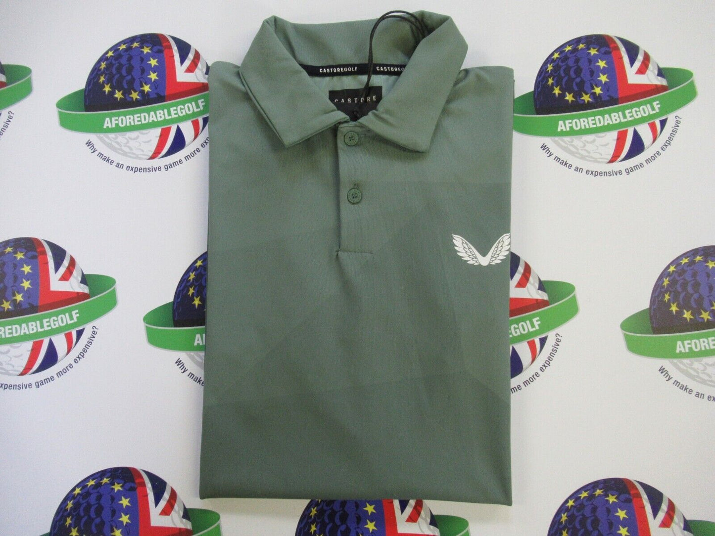 castore golf mens printed polo shirt hunter green uk size xl