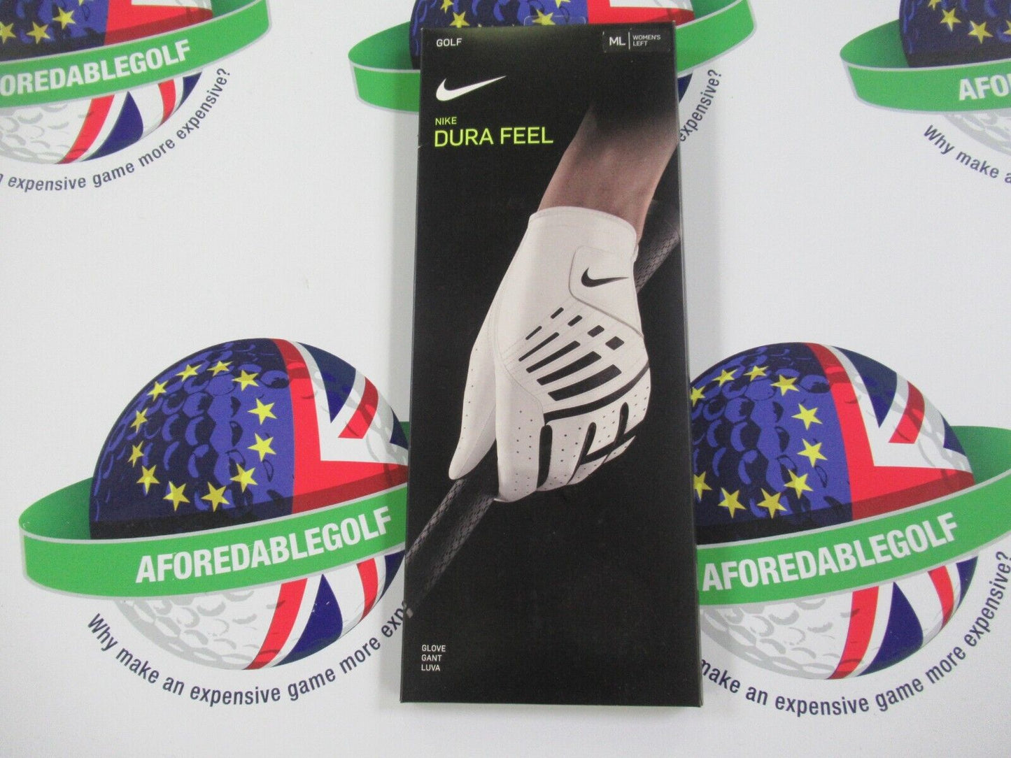 nike dura feel synthetic leather ladies golf glove left hand glove medium/large