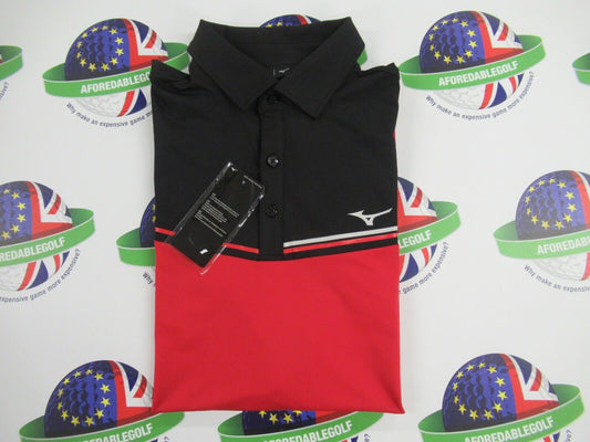 mizuno elite bloc polo shirt red/black uk size medium