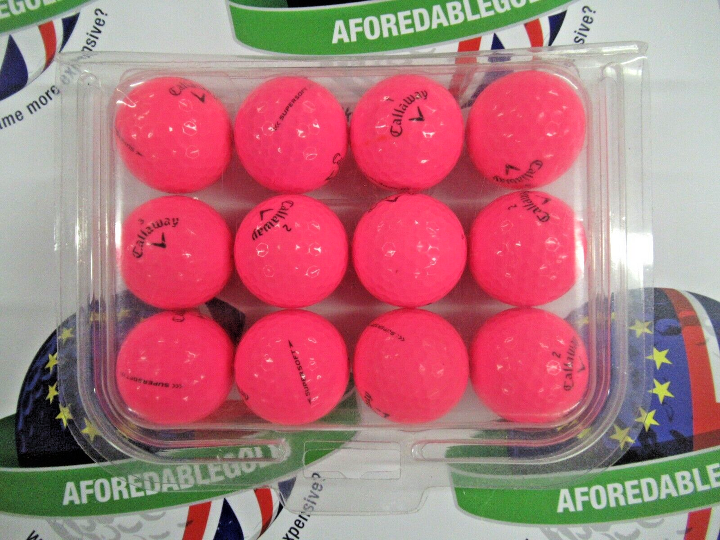 12 callaway supersoft optic pink golf balls pearl/pearl 1 grade