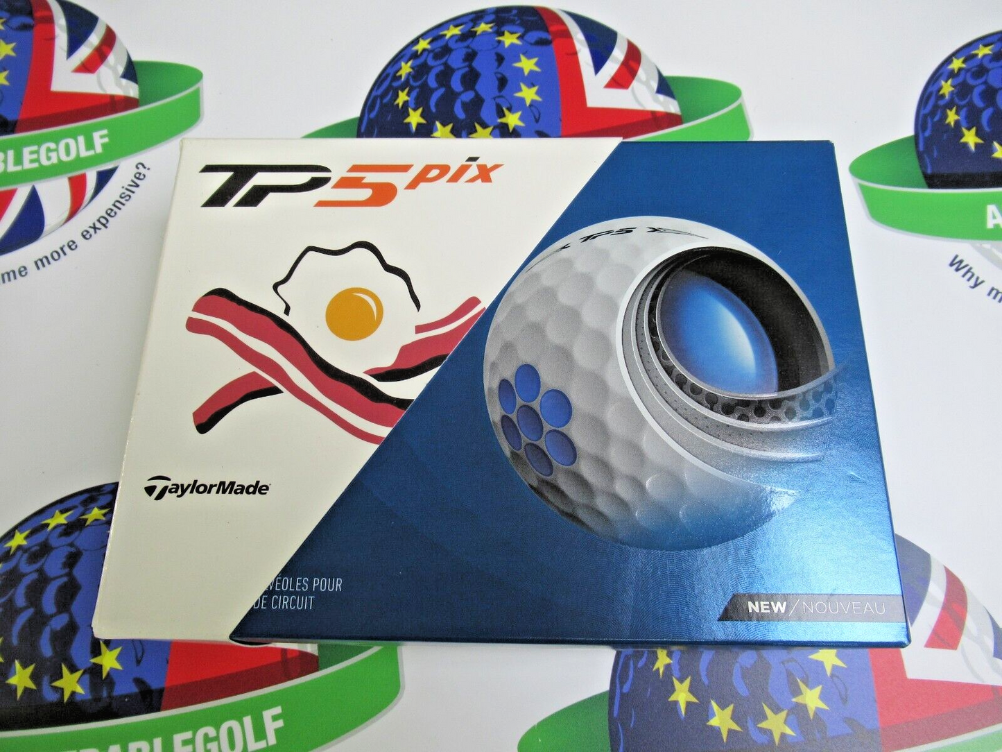 New 12 TaylorMade Vault Limited Edition Tp5 Pix Eggs & Bacon Golf Balls