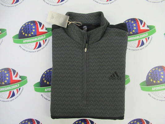 adidas cold.rdy 1/4 zip top black/grey uk size small