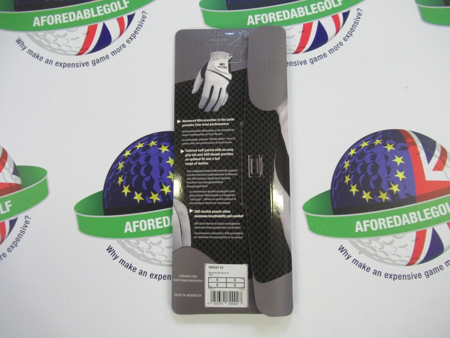 cobra microgrip flex left hand golf glove size small