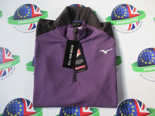 MIZUNO WINTER BREEZE BLOC 1/4 ZIP TOP PURPLE UK SIZE MEDIUM