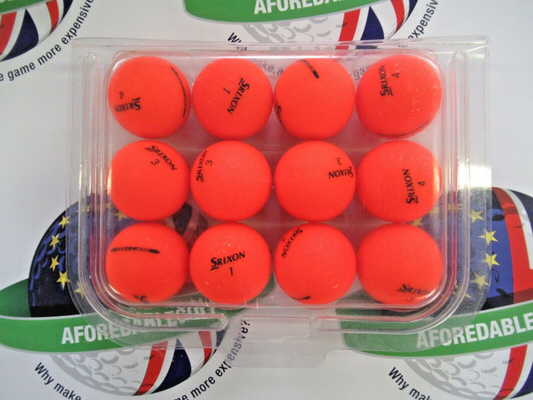 12 srixon soft feel matte orange golf balls pearl/pearl 1 grade