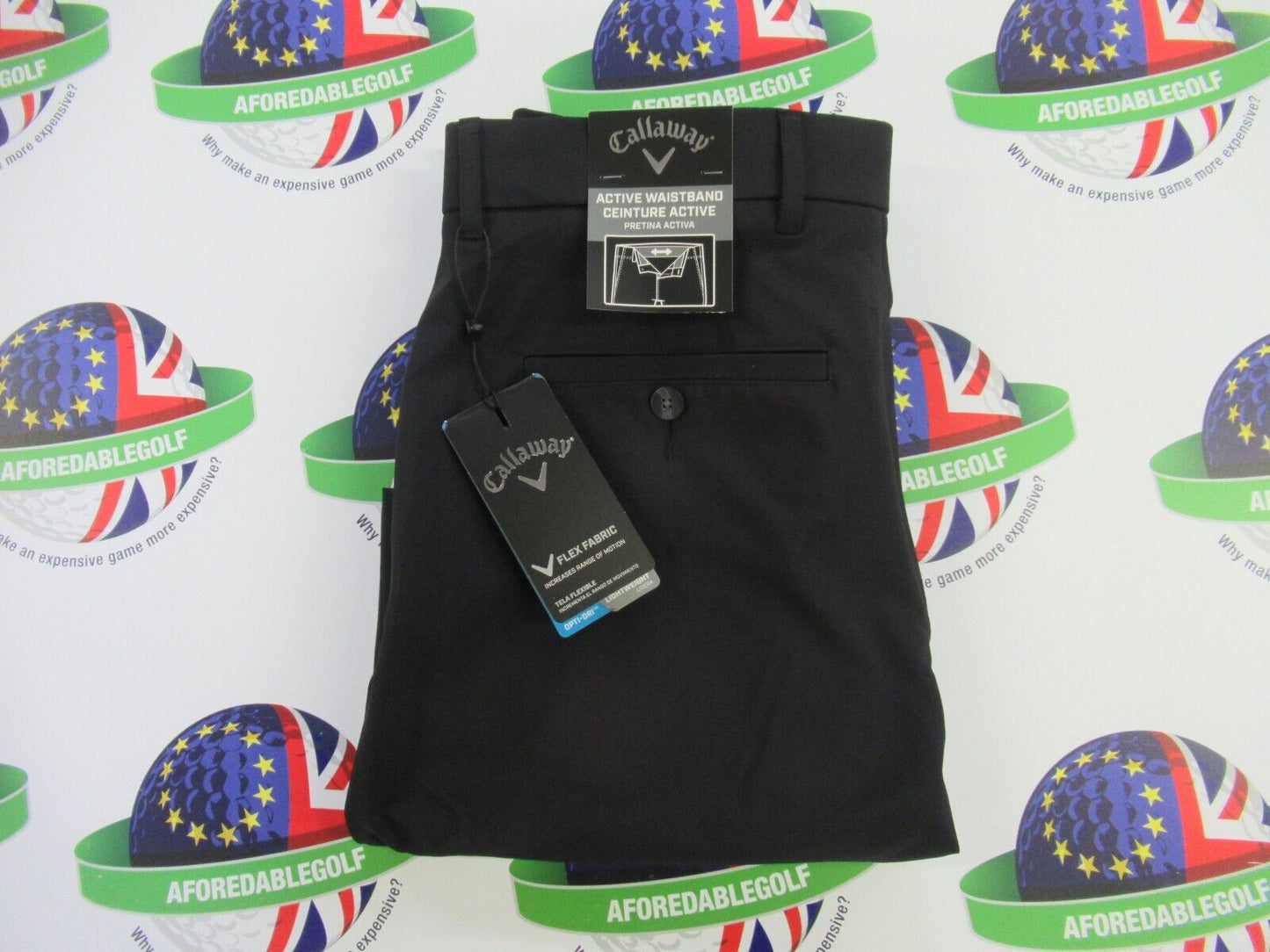 callaway chev II golf trousers black waist 34" x leg 32"