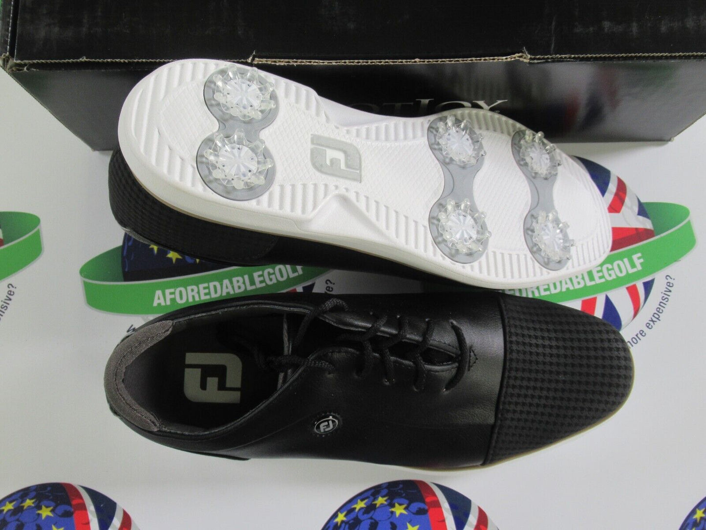 footjoy fj traditions womens golf shoes 97917k black uk size 4 wide/large