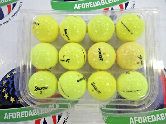 12 Srixon Z Star Xv Optic Yellow Golf Balls Pearl/Pearl 1 Grade