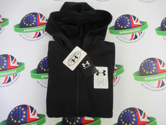 under armour boys rival terry full zip hoodie black loose youth large