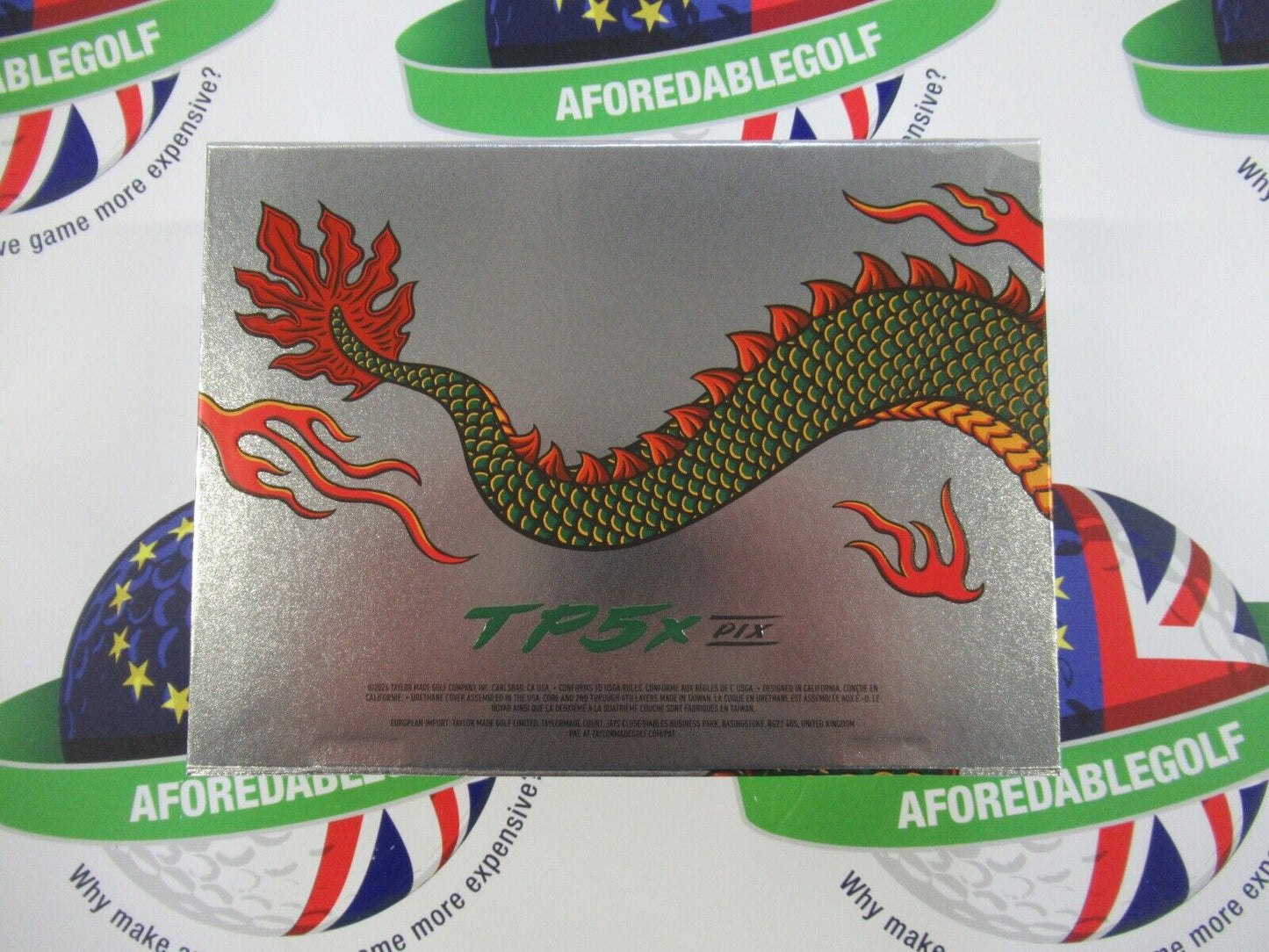 new 12 taylormade vault limited edition tp5 x pix dragon silver golf balls