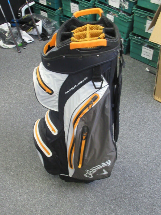 Used Callaway Hyper Dry 15 Waterproof Golf Cart Bag Black/Grey/White/Orange