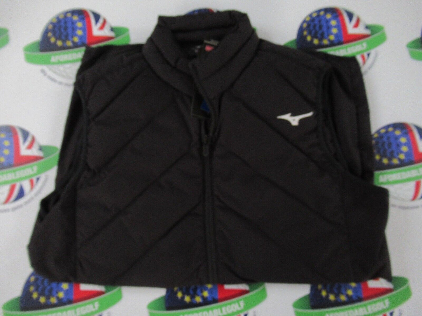 mizuno breath thermo down gilet/vest black uk size small