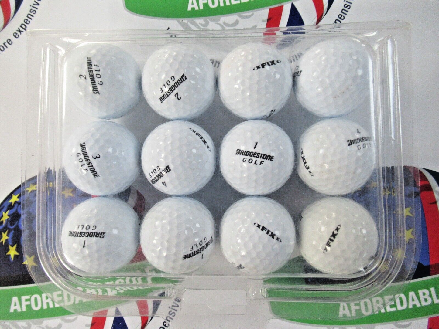 12 bridgestone fix white golf balls pearl/pearl 1 grade