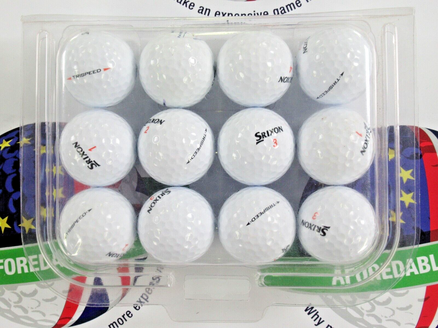 12 srixon trispeed golf balls pearl/pearl 1 grade