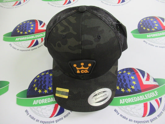 scotty cameron Hat - Crown & Co. - Multicam Retro Trucker - Black