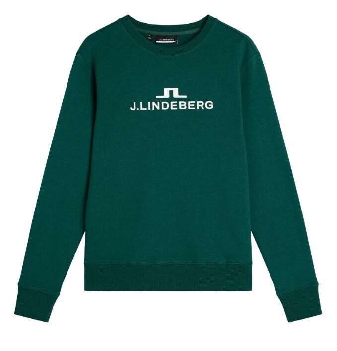 j lindeberg alpha fleece lined crew neck sweater rain forest uk size medium