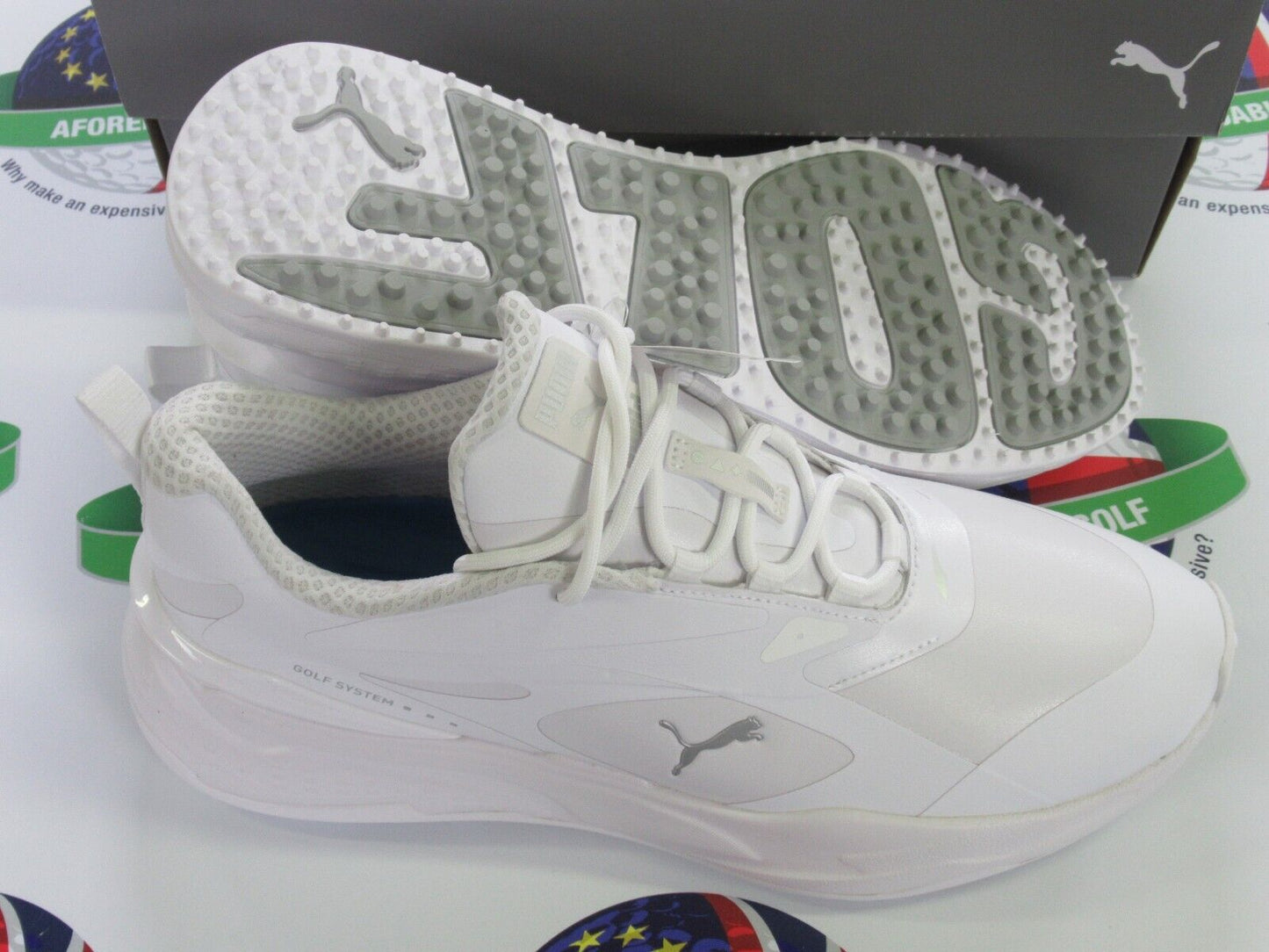 puma gs-fast waterproof golf shoes puma white uk size 8