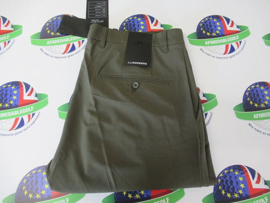 J.Lindeberg Ellott Micro High Stretch Trousers Forest Green Waist 32" Leg 32"