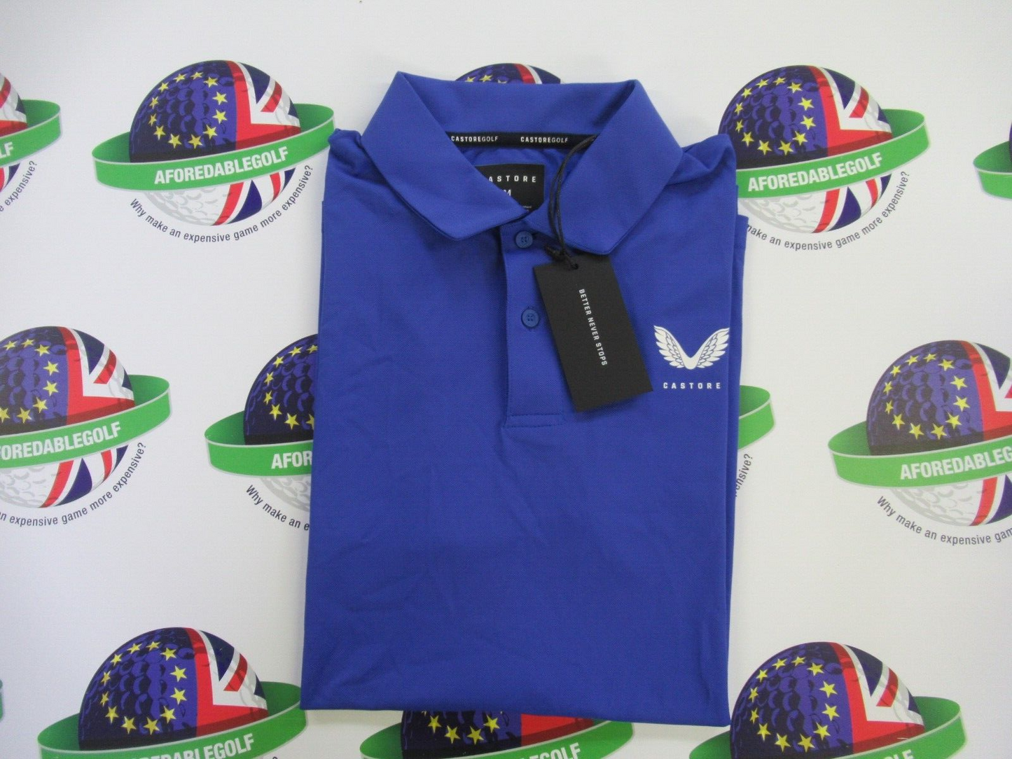 castore golf mens essential polo shirt royal blue uk size medium