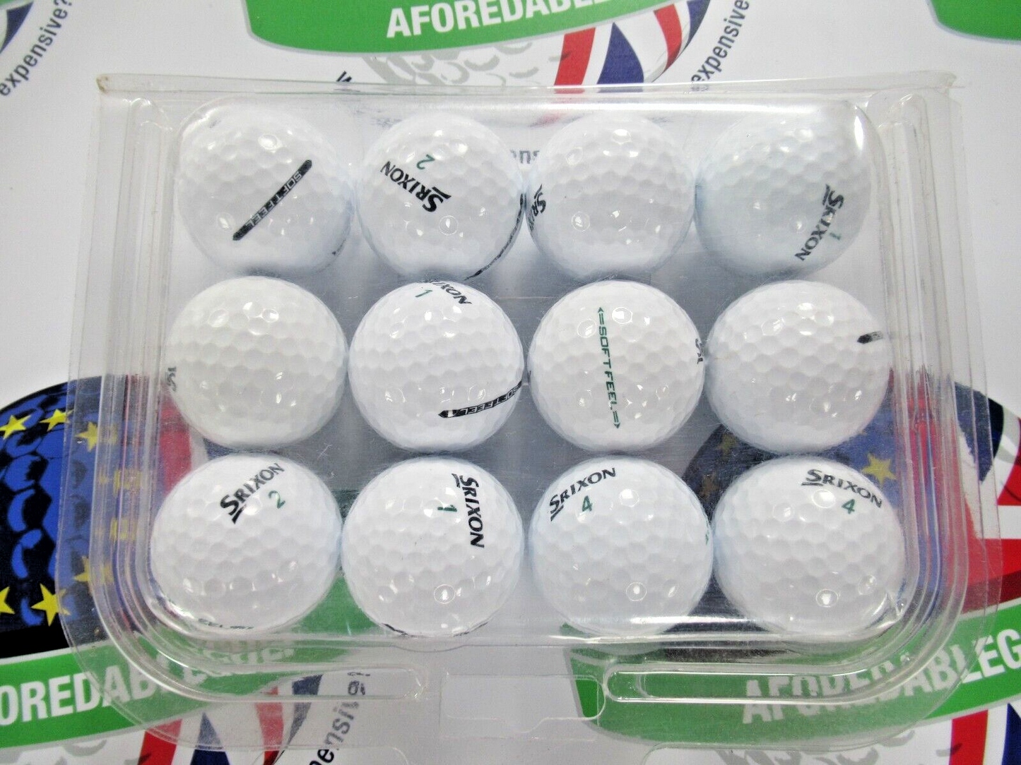 12 Srixon Soft Feel Golf Balls Pearl/Pearl 1 Grade