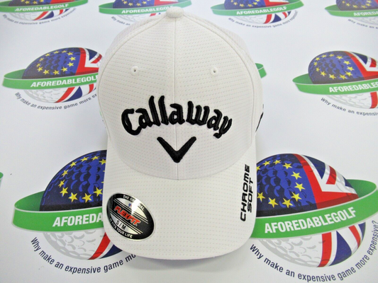 callaway golf flexfit tour authentic white cap epic apex odyssey chrome soft s/m