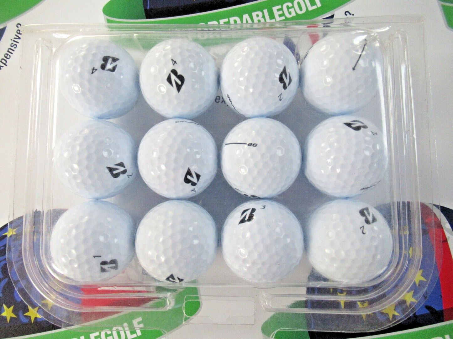 12 bridgestone e6 white golf balls pearl/pearl 1 grade