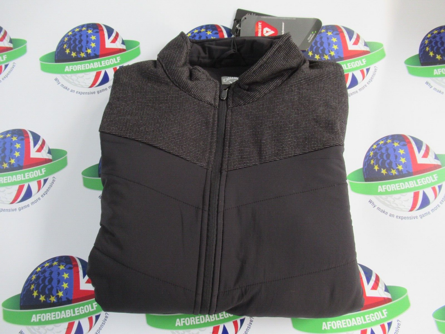 callaway primaloft thermal mixed media insulated jacket black/grey uk size small
