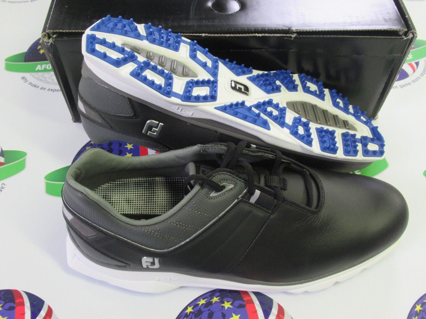 footjoy pro sl waterproof golf shoes black/grey 53077k uk size 9 medium